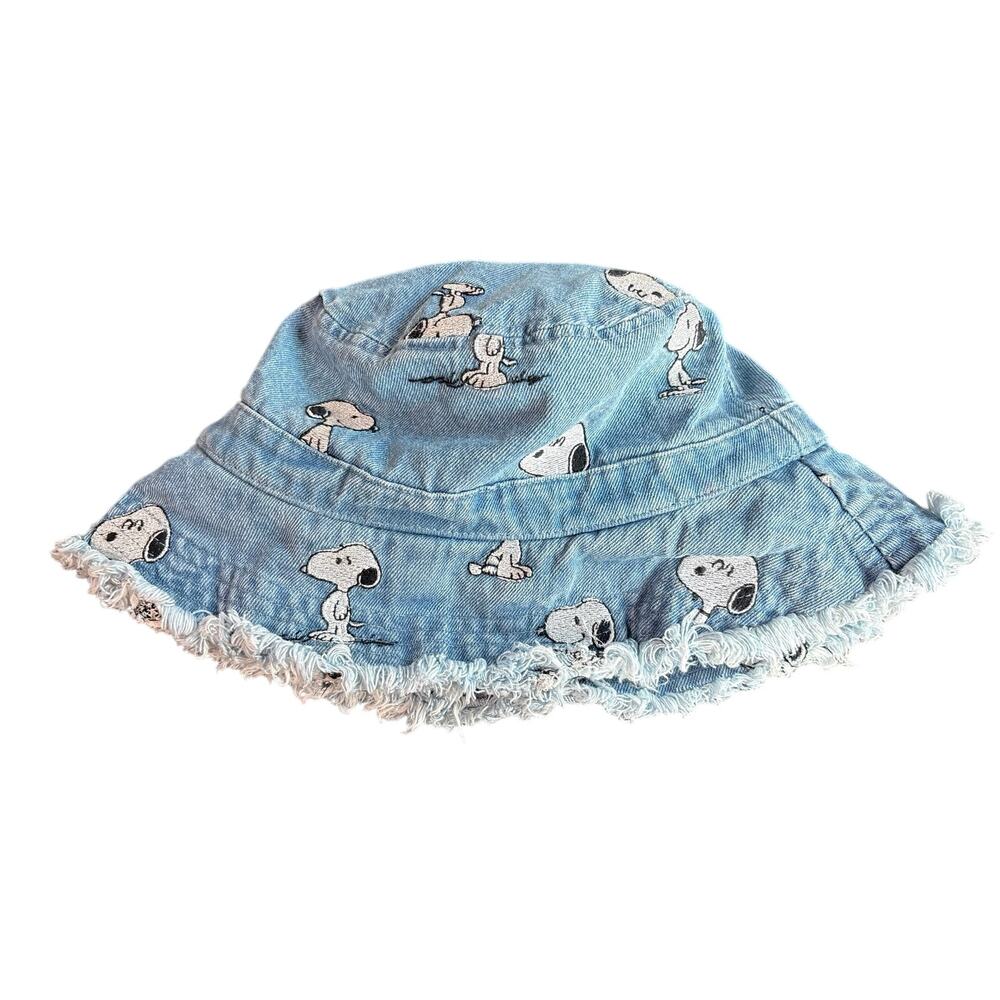 American Eagle Denim - Snoopy Peanuts- Bucket Hat- Frayed Ends- Festival OSFM